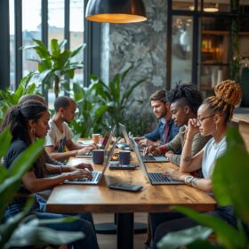 Lucid Origin A group of digital nomads from diverse ethnic bac 3