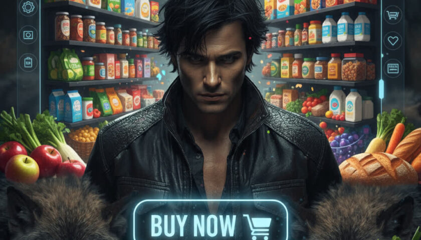 gemini 2.5 flash image preview Navigating the virtual aisles of an online supermarket every pixel pulsates with energy and conveni 0 1