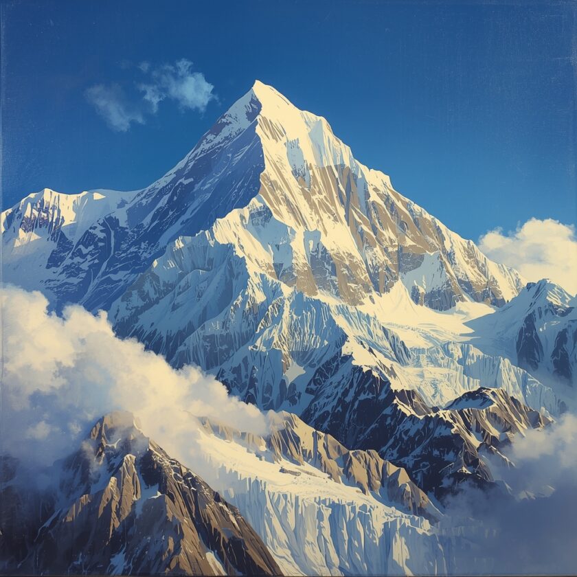 lucid origin Toweringly majestic the summit of Mount Everest rises above the clouds a symbol 0